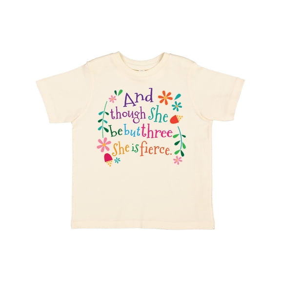 Inktastic 3rd Birthday She is Fierce Girls 3 Year Old Girls Toddler T-Shirt