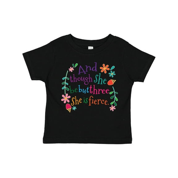 Inktastic 3rd Birthday She is Fierce Girls 3 Year Old Girls Toddler T-Shirt