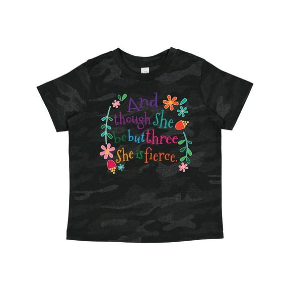 Inktastic 3rd Birthday She is Fierce Girls 3 Year Old Girls Toddler T-Shirt