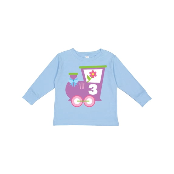 Inktastic 3rd Birthday Train 3 Year Old Girl Boys or Girls Long Sleeve Toddler T-Shirt