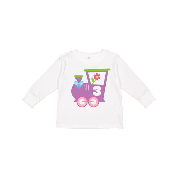 Inktastic 3rd Birthday Train 3 Year Old Girl Boys or Girls Long Sleeve Toddler T-Shirt