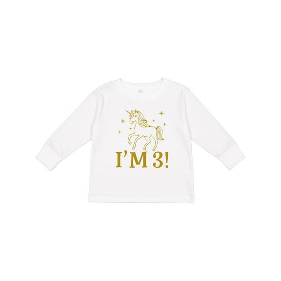 Inktastic 3rd Birthday Unicorn Girls Long Sleeve Toddler T-Shirt