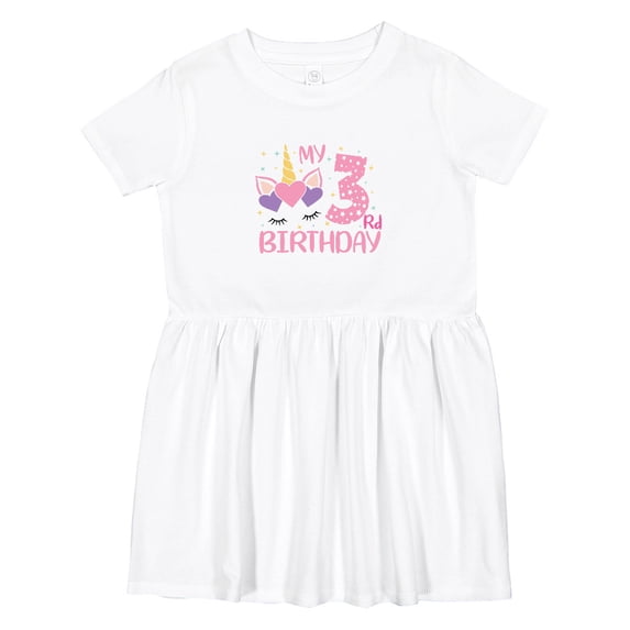 Inktastic 3rd Birthday Unicorn Girls Toddler Dress