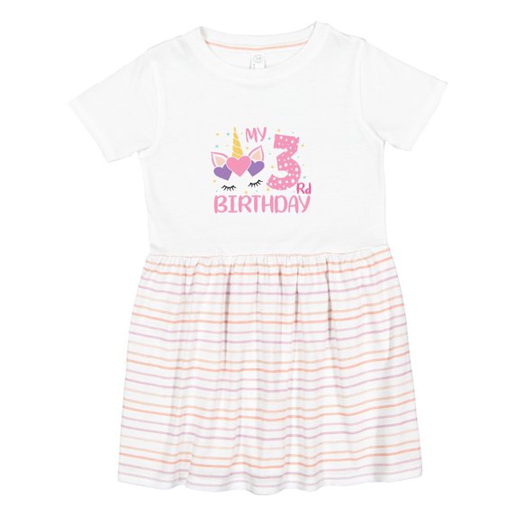 Inktastic 3rd Birthday Unicorn Girls Toddler Dress