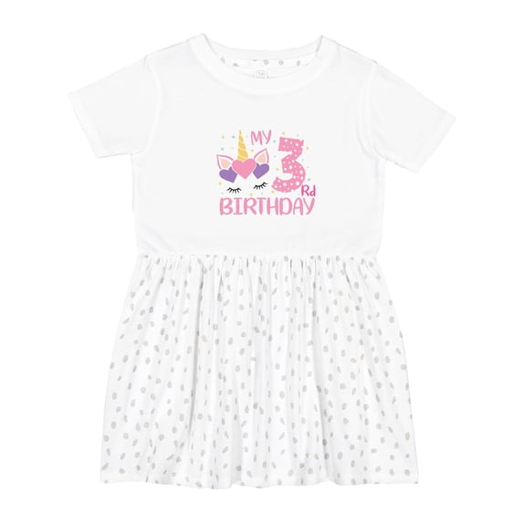 Inktastic 3rd Birthday Unicorn Girls Toddler Dress