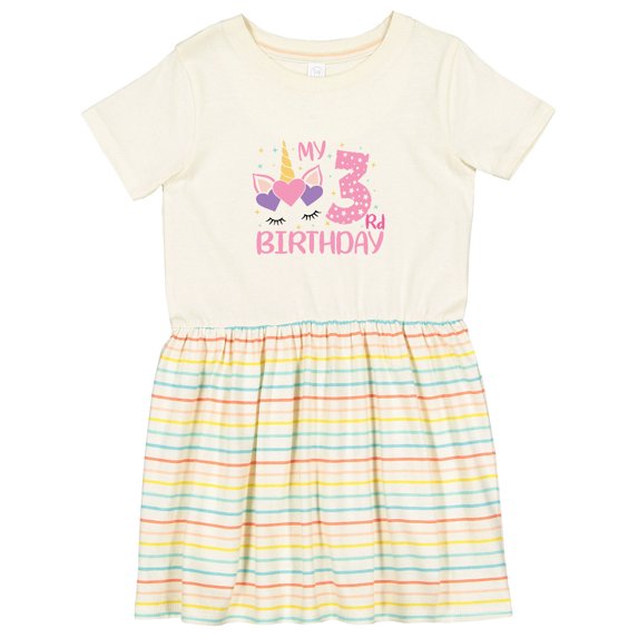 Inktastic 3rd Birthday Unicorn Girls Toddler Dress