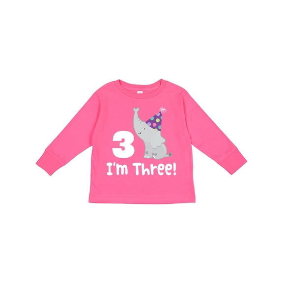 Inktastic 3rd Birthday Zoo Elephant Childs Boys or Girls Long Sleeve Toddler T-Shirt