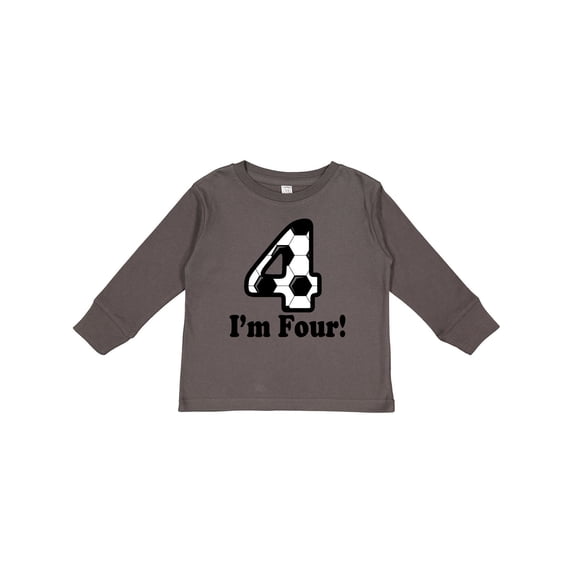 Inktastic 4 Year Old Soccer Party 4th Birthday Boys or Girls Long Sleeve Toddler T-Shirt