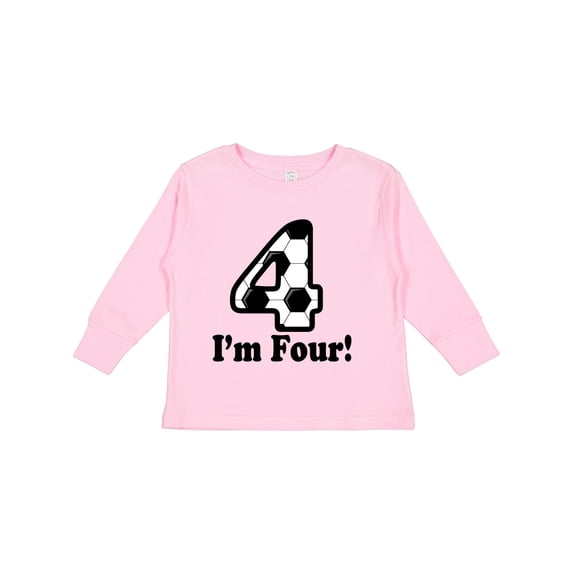 Inktastic 4 Year Old Soccer Party 4th Birthday Boys or Girls Long Sleeve Toddler T-Shirt