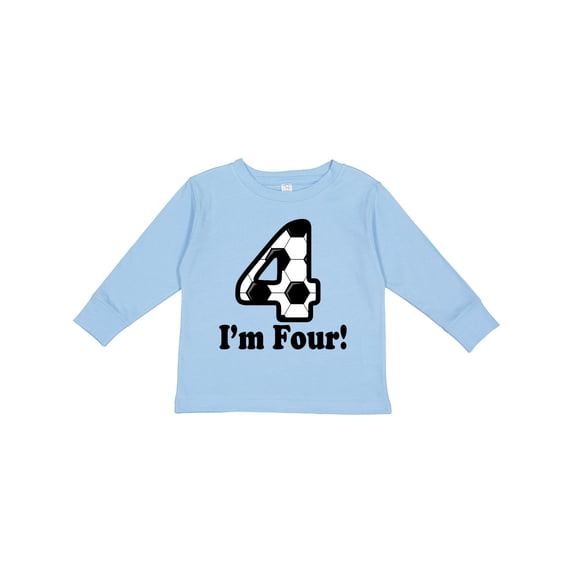 Inktastic 4 Year Old Soccer Party 4th Birthday Boys or Girls Long Sleeve Toddler T-Shirt