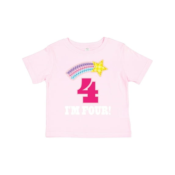 Inktastic 4th Birthday 4 Year Old Girls Rainbow Star Girls Toddler T-Shirt