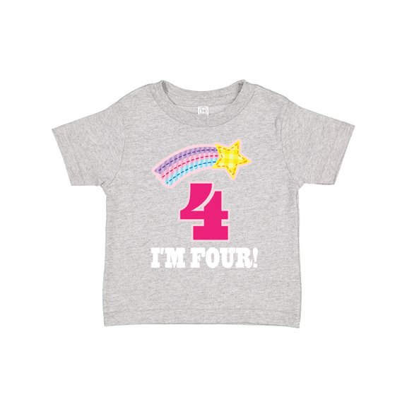 Inktastic 4th Birthday 4 Year Old Girls Rainbow Star Girls Toddler T-Shirt