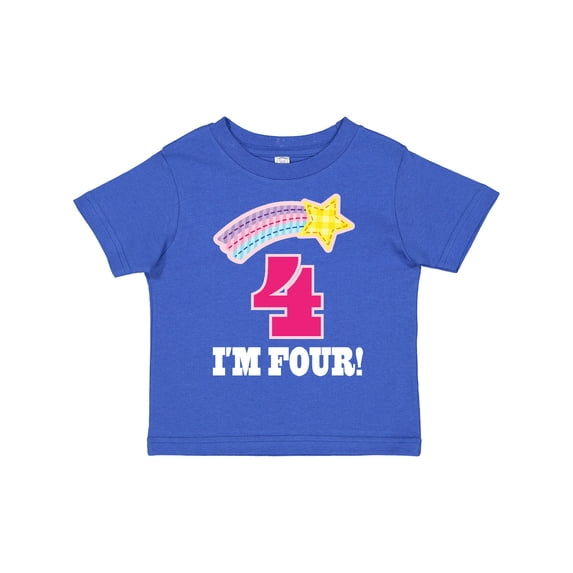 Inktastic 4th Birthday 4 Year Old Girls Rainbow Star Girls Toddler T-Shirt
