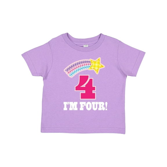 Inktastic 4th Birthday 4 Year Old Girls Rainbow Star Girls Toddler T-Shirt