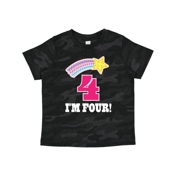 Inktastic 4th Birthday 4 Year Old Girls Rainbow Star Girls Toddler T-Shirt