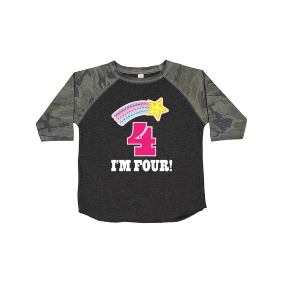 Inktastic 4th Birthday 4 Year Old Girls Rainbow Star Girls Toddler T-Shirt