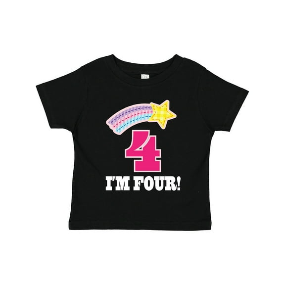 Inktastic 4th Birthday 4 Year Old Girls Rainbow Star Girls Toddler T-Shirt