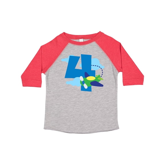 Inktastic 4th Birthday Airplane Pilot Childs Boys Toddler T-Shirt