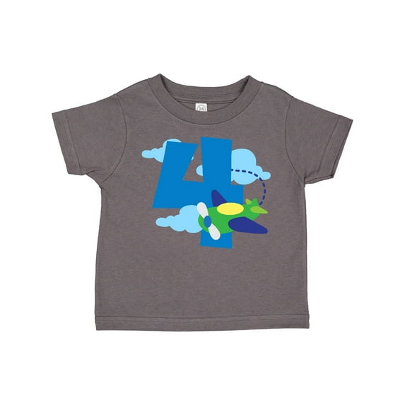Inktastic 4th Birthday Airplane Pilot Childs Boys Toddler T-Shirt