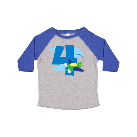 Inktastic 4th Birthday Airplane Pilot Childs Boys Toddler T-Shirt