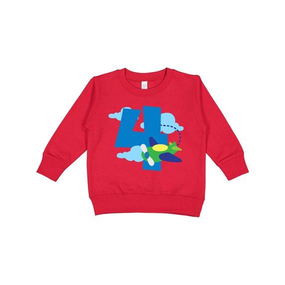 Inktastic 4th Birthday Airplane Pilot Childs Toddler Sweatshirt