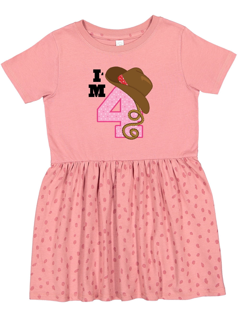 Inktastic 4th Birthday Cowgirl 4 Year Old Girls Toddler Dress