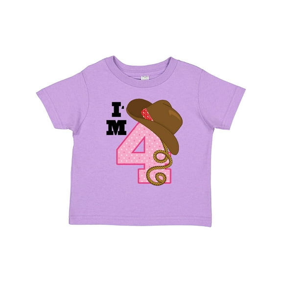 Inktastic 4th Birthday Cowgirl 4 Year Old Girls Toddler T-Shirt