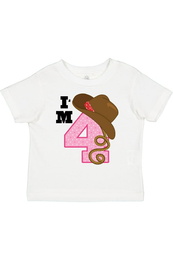 4th Birthday Cowgirl 4 Year Old Girls Toddler T-Shirt