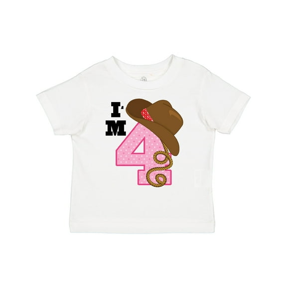 Inktastic 4th Birthday Cowgirl 4 Year Old Girls Toddler T-Shirt