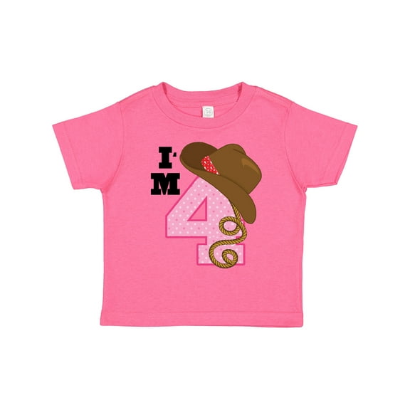 Inktastic 4th Birthday Cowgirl 4 Year Old Girls Toddler T-Shirt