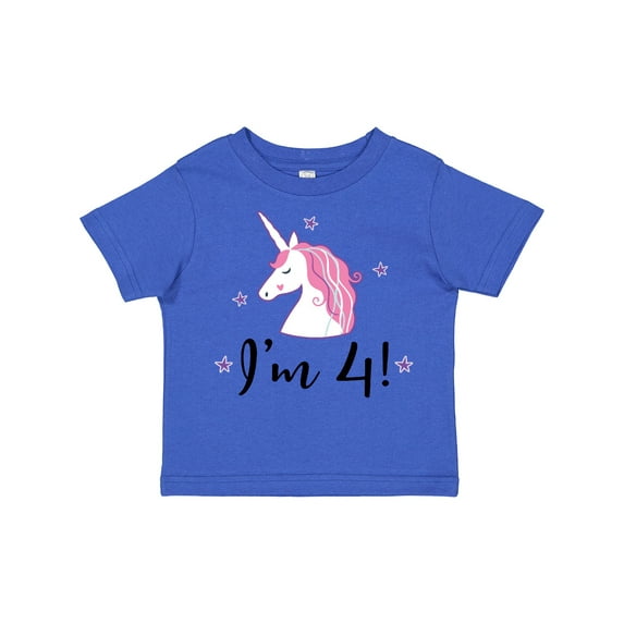 Inktastic 4th Birthday Cute Unicorn Girls Toddler T-Shirt