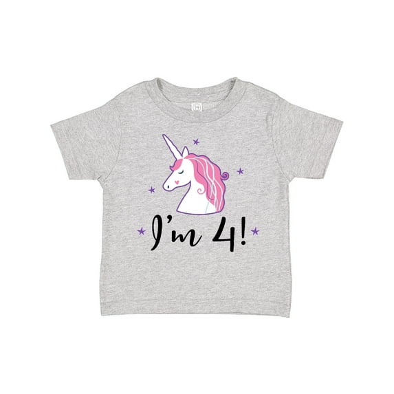 Inktastic 4th Birthday Cute Unicorn Girls Toddler T-Shirt