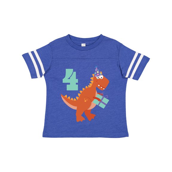 Inktastic 4th Birthday Dinosaur Boys or Girls Toddler T-Shirt