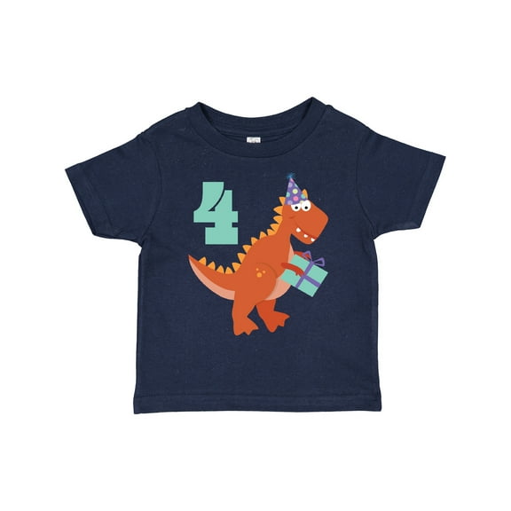 Inktastic 4th Birthday Dinosaur Boys or Girls Toddler T-Shirt