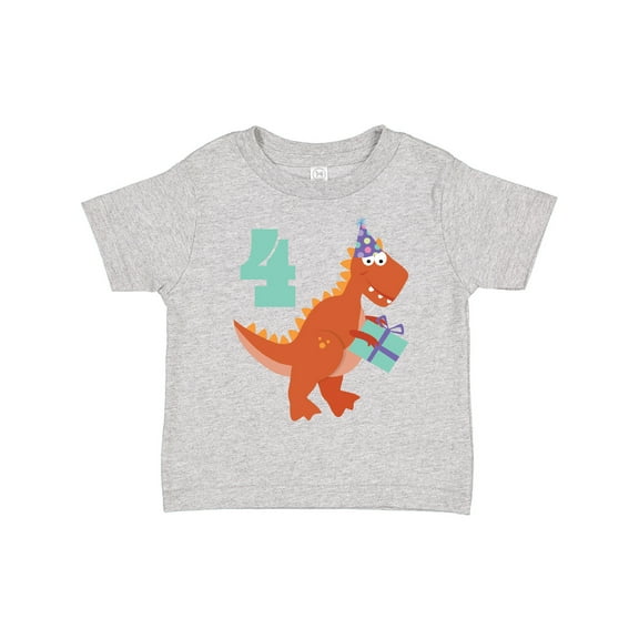 Inktastic 4th Birthday Dinosaur Boys or Girls Toddler T-Shirt