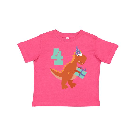 Inktastic 4th Birthday Dinosaur Boys or Girls Toddler T-Shirt