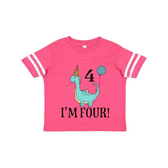 Inktastic 4th Birthday Dinosaur Party 4 Year Old Boys or Girls Toddler T-Shirt