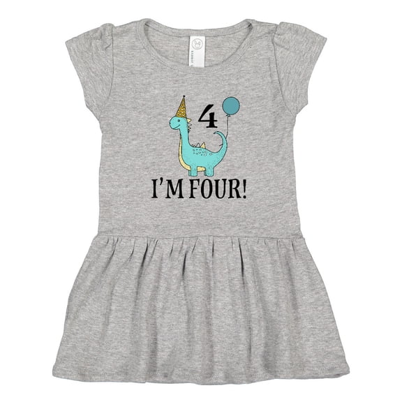 Inktastic 4th Birthday Dinosaur Party 4 Year Old Girls Toddler Dress