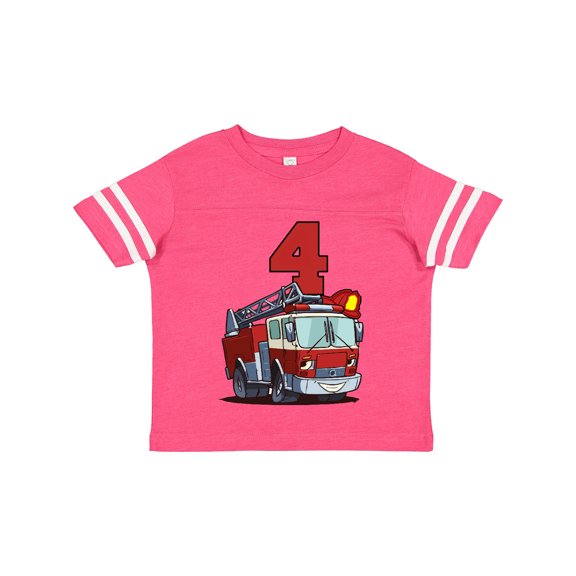 Inktastic 4th Birthday Fire Truck Boys or Girls Toddler T-Shirt