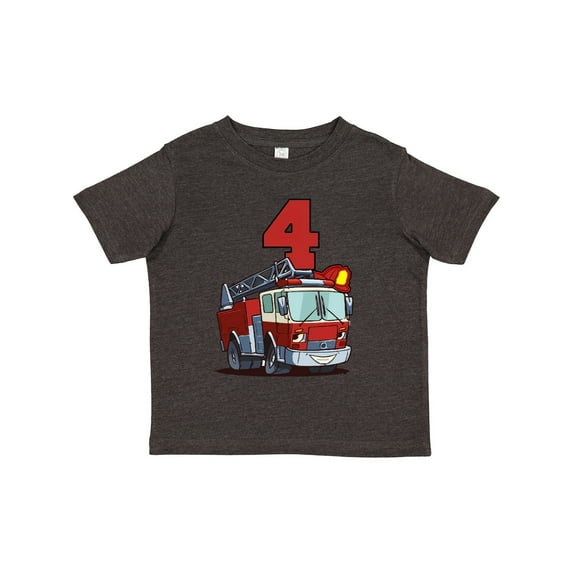 Inktastic 4th Birthday Fire Truck Boys or Girls Toddler T-Shirt