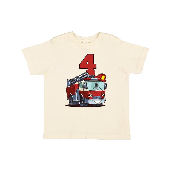 Inktastic 4th Birthday Fire Truck Boys or Girls Toddler T-Shirt