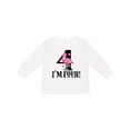thumbnail image 1 of Inktastic 4th Birthday Flamingo Girls Long Sleeve Toddler T-Shirt, 1 of 5