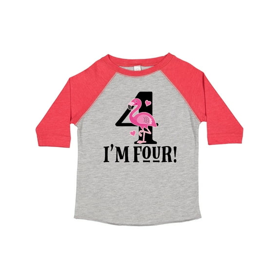 Inktastic 4th Birthday Flamingo Girls Toddler T-Shirt