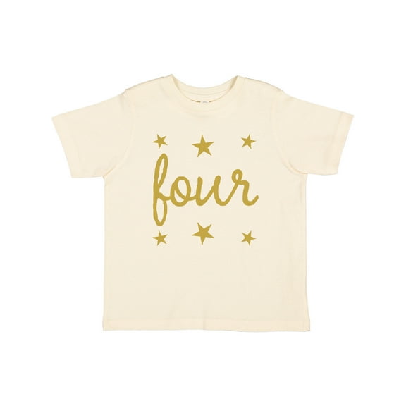 Inktastic 4th Birthday Gold 4 Year Old Boys or Girls Toddler T-Shirt
