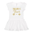 thumbnail image 1 of Inktastic 4th Birthday Gold 4 Year Old Party Girls Girls Toddler Dress, 1 of 5