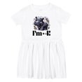 thumbnail image 1 of Inktastic 4th Birthday Hippo 4 Year Old Girl Girls Toddler Dress, 1 of 5