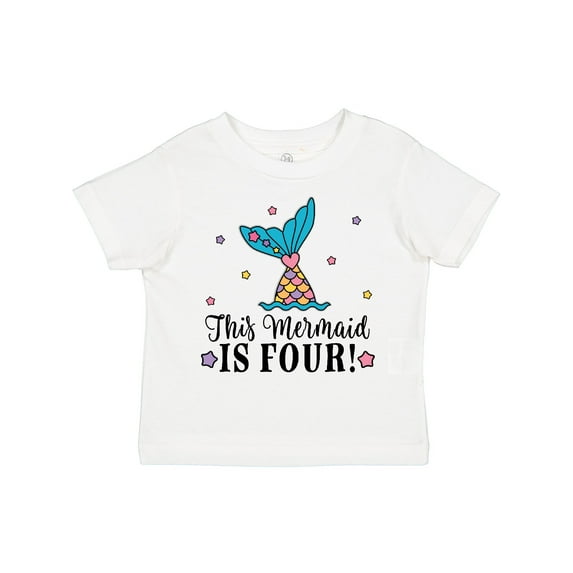 Inktastic 4th Birthday Mermaid Tail Girls Girls Toddler T-Shirt