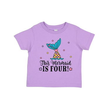 Inktastic 4th Birthday Mermaid Tail Girls Girls Toddler T-Shirt