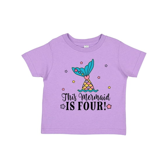 Inktastic 4th Birthday Mermaid Tail Girls Girls Toddler T-Shirt