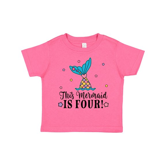 Inktastic 4th Birthday Mermaid Tail Girls Girls Toddler T-Shirt